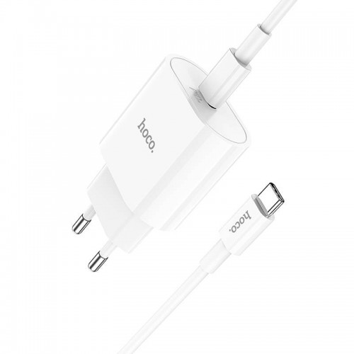 Адаптер мережевий HOCO Type-C to Type-C Cable Metro single port charger set C94A |1Type-C, 20W/3A, PD/QC| white