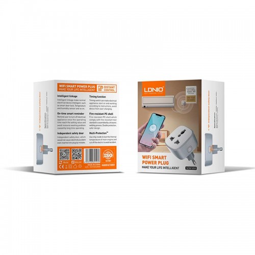 Розумна Wi-Fi розетка LDNIO WIFI SMART POWER PLUG SCW1050 |2500W, 10A, 2.4Ghz| white