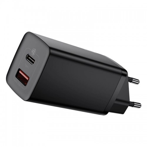 Адаптер мережевий BASEUS GaN2 Lite Quick Charger |1USB/1Type-C, 65W/3A, PD/QC| (CCGAN2L-B02) white