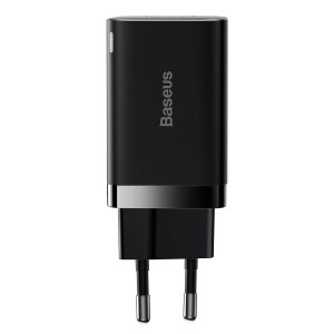 Адаптер мережевий BASEUS Super si Pro Quick Charge |1USB/1Type-C, 30W/3A, PD/QC| (CCSUPP-E02) black