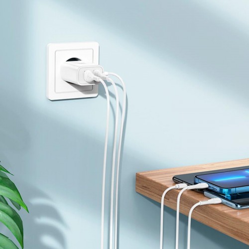 Адаптер мережевий Hoco Micro USB Cable Courser dual-port charger C103A |2USB, 2.1A| white