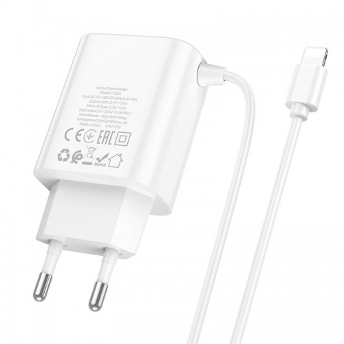 Адаптер сетевой HOCO Lightning Cable Courser dual-port charger C103A |2USB, 2.1A|
