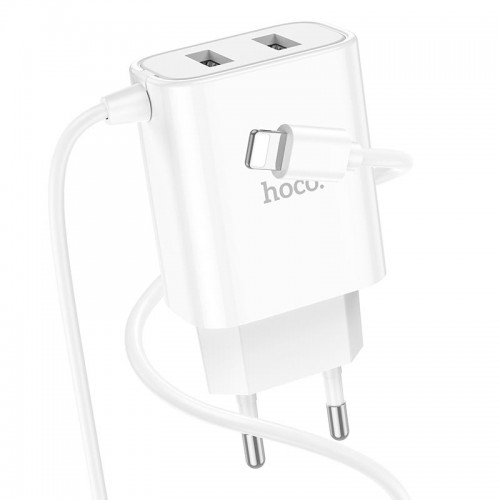 Адаптер сетевой HOCO Lightning Cable Courser dual-port charger C103A |2USB, 2.1A|