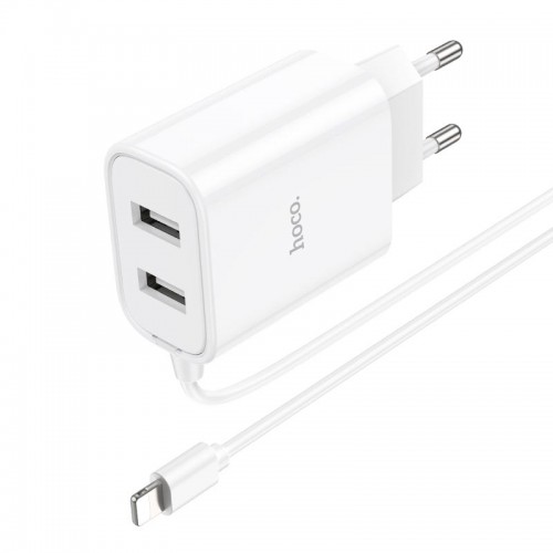 Адаптер сетевой HOCO Lightning Cable Courser dual-port charger C103A |2USB, 2.1A|