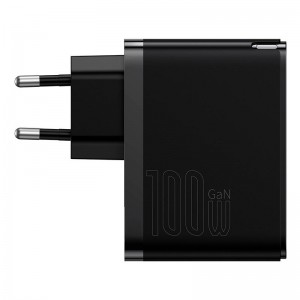 Адаптер мережевий Baseus Type-C to Typc-C cable Gan5 Pro Fast Charger |1USB/1Type-C, PD/QC, 100W/3A| (CCGP090202) black
