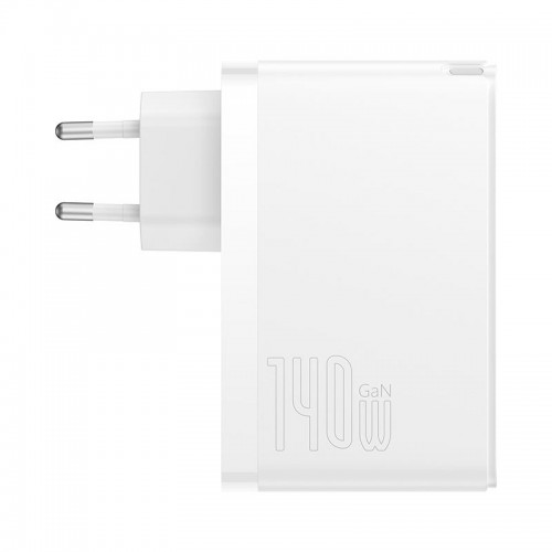 Адаптер мережевий Baseus Type-C to Typc-C cable Gan5 Pro Fast Charger |1USB/2Type-C, PD/QC, 140W/5A| (CCGP100202) white