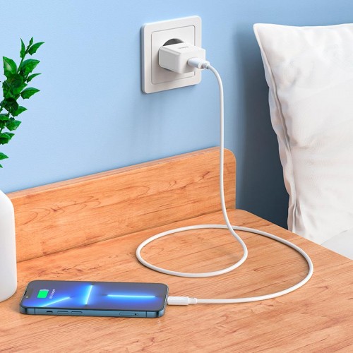 Адаптер мережевий HOCO Leisure single port charger C106A |1USB, 10.5W/2.1A| white