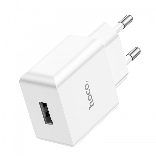 Адаптер мережевий HOCO Leisure single port charger C106A |1USB, 10.5W/2.1A| white