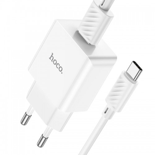 Адаптер мережевий Hoco Type-C Cable Leisure single port charger C106A |1USB, 10.5W/2.1A| white