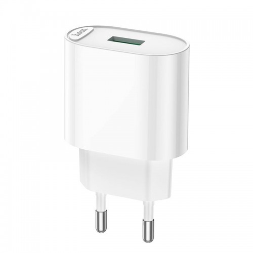 Адаптер мережевий HOCO Fighter single port charger C109A |1USB, 18W/3A, QC| white