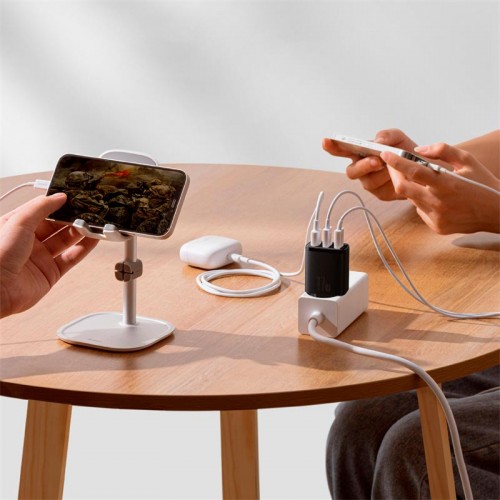 Адаптер мережевий Baseus Compact Charger 3U 17W EU |3USB, QC, 3.4A| (CCXJ020102) black