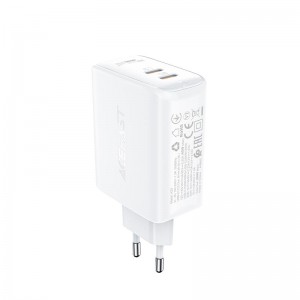 Адаптер мережевий ACEFAST GaN A29 |2Type-C, 50W/3A, PD/QC| white