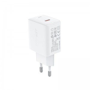 Адаптер мережевий ACEFAST GaN A21 |1Type-C, 30W/3A, PD/QC| white