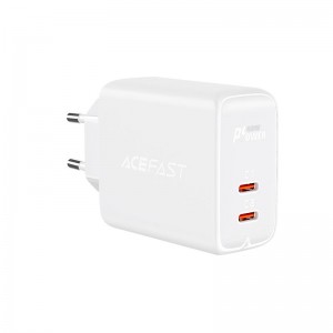 Адаптер мережевий ACEFAST A9 |2Type-C, 40W/3A, PD/QC| white