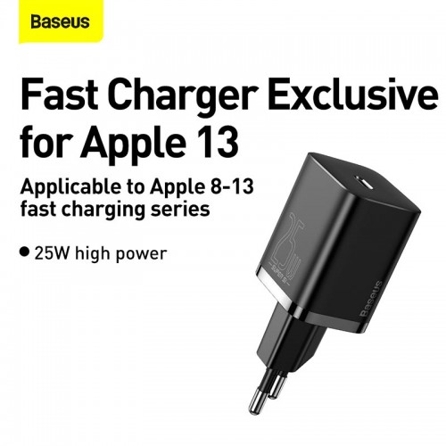 Адаптер мережевий Baseus Super si Quick Charger 1C |1Type-C, QC/PD, 25W| black