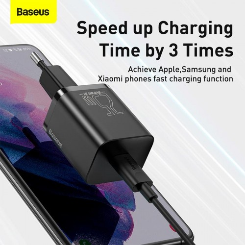 Адаптер мережевий Baseus Super si Quick Charger 1C |1Type-C, QC/PD, 25W| black