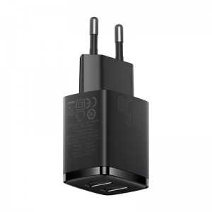 Адаптер мережевий Baseus Compact Charger 2U |2USB, 2.1A/10.5W| (CCXJ010201) black