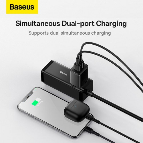 Адаптер мережевий Baseus Compact Charger 2U |2USB, 2.1A/10.5W| (CCXJ010201) black