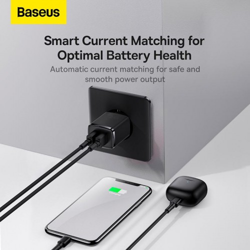 Адаптер мережевий Baseus Compact Charger 2U |2USB, 2.1A/10.5W| (CCXJ010201) black
