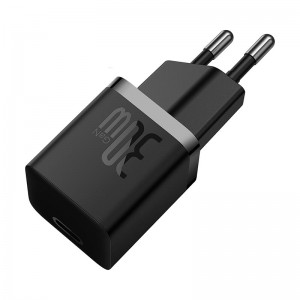 Адаптер мережевий OS-Baseus GaN5 Fast Charger (mini) 1C|1Type-C, QC/PD, 30W| black
