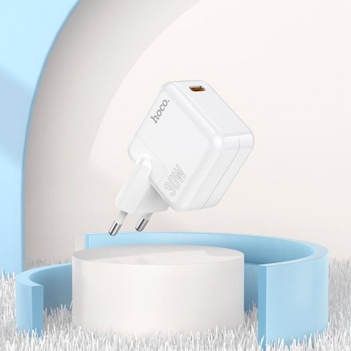 Адаптер мережевий HOCO Advantage single port charger C112A |Type-C, 30W/3A, PD/QC| white