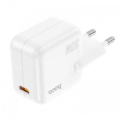 Адаптер мережевий HOCO Advantage single port charger C112A |Type-C, 30W/3A, PD/QC| white
