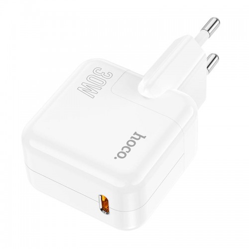 Адаптер мережевий HOCO Advantage single port charger C112A |Type-C, 30W/3A, PD/QC| white