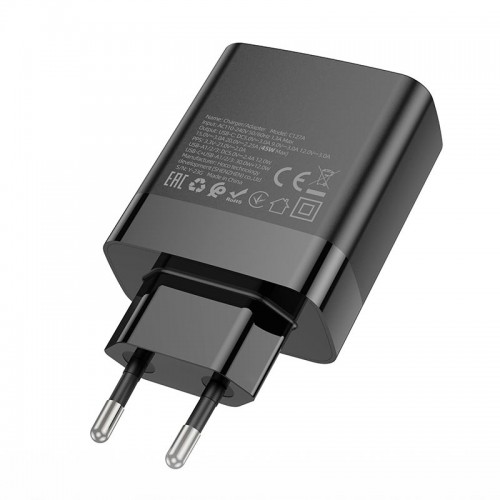 Адаптер мережевий Hoco Intelligent four-port C127A |3USB/1TypeC, 45W/3A, PD/QC| black