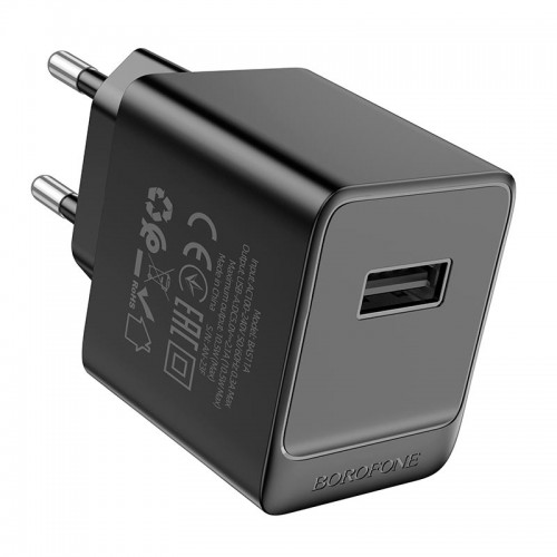 Адаптер сетевой Borofone Erudite single port charger BAS11A |1USB, 2.1A/10.5W|