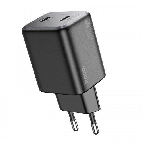 Адаптер сетевой Hoco Elogiado dual-port charger N42 |2Type-C, 45W/3A, PD/QC|