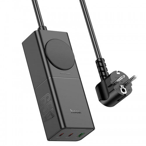 Адаптер сетевой Hoco Sharp desktop socket NS4 |1USB/2Type-C, 65W/3A, PD/QC, 4000W Socket|