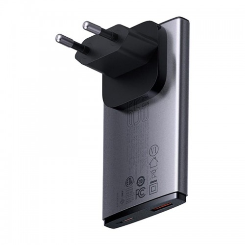 Адаптер мережевий Baseus Gan5 Pro Ultra - Slim Fast Charger C + U 65W (Overseas Edition) (CCGP150113) grey