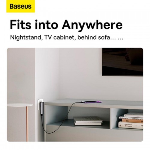 Адаптер мережевий Baseus Gan5 Pro Ultra - Slim Fast Charger C + U 65W (Overseas Edition) (CCGP150113) grey