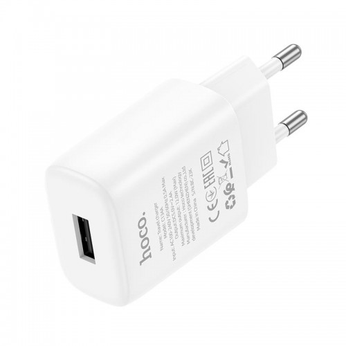 Адаптер сетевой HOCO Solid single port charger C134A |1USB, 12W/2.4A|