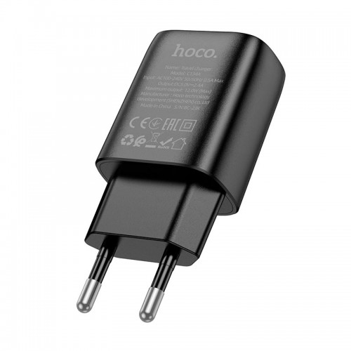 Адаптер сетевой HOCO Solid single port charger C134A |1USB, 12W/2.4A|