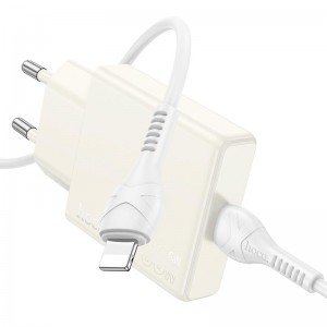 Адаптер сетевой HOCO Type-C to Lightning cable Biscuit single port charger N44 |Type-C, QC/PD, 30W/3A|