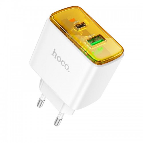 Адаптер мережевий Hoco Smart charger CS42A |1Type-C/1USB, 30W/3A, PD/QC| black