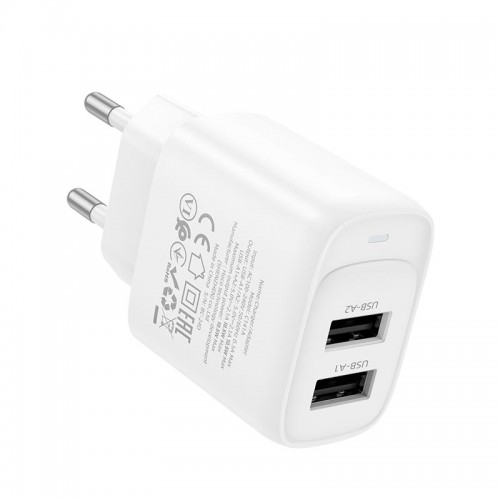 Адаптер сетевой HOCO Smart dual-port charger C141A |2USB. 2.1A/10.5W|