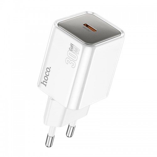 Адаптер мережевий HOCO Glorious single port charger N47 |Type-C, 30W, PD| white