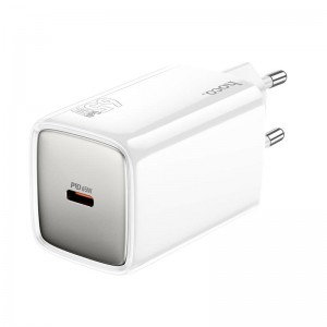 Адаптер мережевий HOCO N48 Glorious single port charger |1Type-C, 65W/3A, PD/QC| white