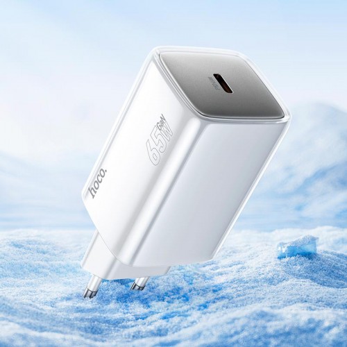 Адаптер мережевий HOCO N48 Glorious single port charger |1Type-C, 65W/3A, PD/QC| white