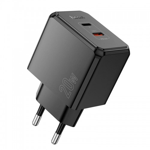 Адаптер мережевий HOCO Wish two-way charger CS16A |1Type-C/1Lightning, 20W/3A| black
