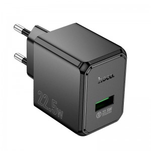 Адаптер мережевий HOCO Wish single port multi-protocol charger CS17A |1USB, 22.5W/3A| black