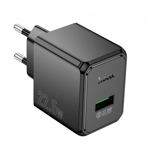 Адаптер мережевий HOCO Wish single port multi-protocol charger CS17A |1USB, 22.5W/3A| black