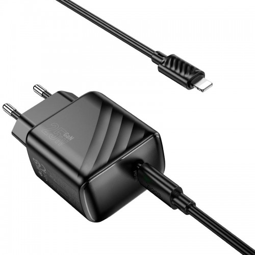Адаптер мережевий Hoco Type-C to Lightning Cable Puerto single-port charger set CS24A |1Type-C, 25W/3A| black