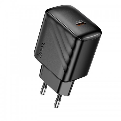 Адаптер мережевий HOCO Cable Puerto single-port charger CS24A |1Type-C, 25W/3A| black