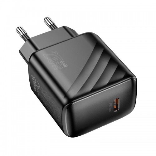 Адаптер мережевий HOCO Cable Puerto single-port charger CS24A |1Type-C, 25W/3A| black