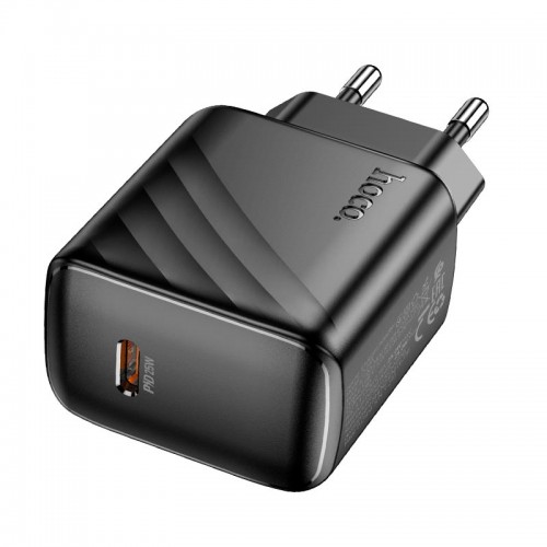 Адаптер мережевий HOCO Cable Puerto single-port charger CS24A |1Type-C, 25W/3A| black