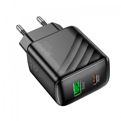 Адаптер сетевой HOCO Rico charger CS25A |1USB/1Type-C, 20W/3A|