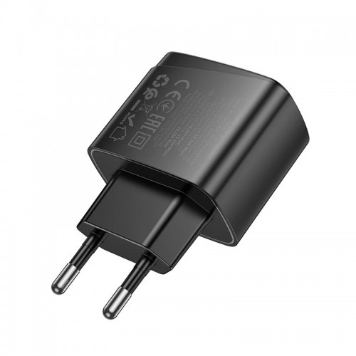 Адаптер мережевий Hoco Bright charger CS61A |1USB/1Type-C, 30W/3A| black
